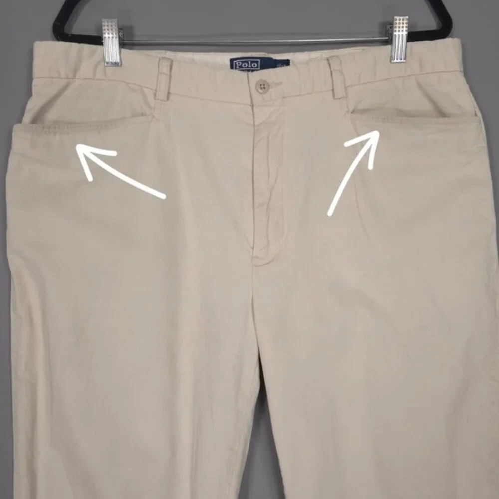 POLO RALPH LAUREN Men’s Pants Slacks 38/32‎ Front Pockets Straight Casual Chino